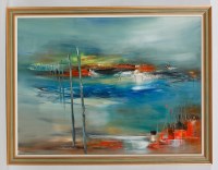 Lot 2246 - * ROSANNE BARR, A DISTANT PORT oil on canvas,...