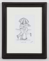 Lot 2261 - GRAHAM MCKEAN, COURTING COUPLE pencil on paper,...