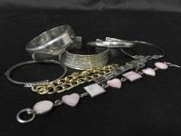 Lot 12 - GROUP OF VARIOUS SILVER BRACELETS AND BANGLES...
