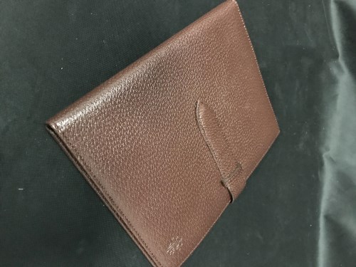 Lot 41 - ASPINAL OF LONDON BROWN LEATHER CASED NOTEPAD,...