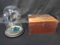 Lot 76 - FERRET BOX along with a bell jar