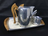 Lot 96 - PIQUOT TEA AND COFFEE SERVICE WITH TRAY