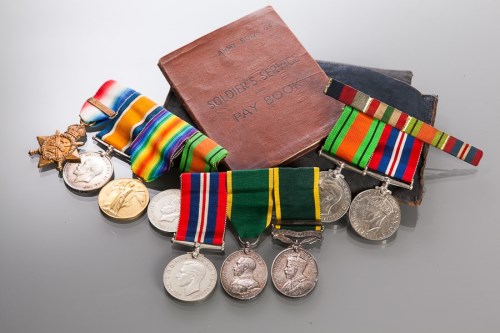 Lot 1105 - COLLECTION OF NINE WWI AND WWII MEDALS...