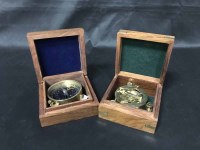 Lot 110 - TWO MODERN COMPASSES IN WOODEN BOXES ALONG...