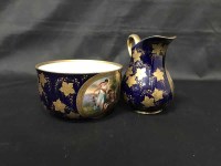 Lot 115 - VIENNA STYLE PART TEA SERVICE WITH BLUE AND...