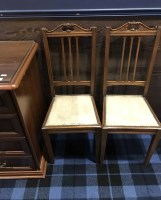 Lot 144 - PAIR OF RAIL BACKED BEDROOM CHAIRS