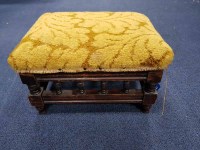 Lot 149 - BRASS COAT STAND AND A FOOTSTOOL