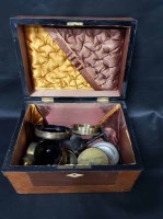 Lot 176 - SEWING BOX AND CONTENTS including trench art