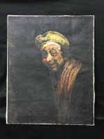 Lot 211 - TWO UNFRAMED OIL ON CANVAS PORTRAITS