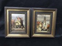 Lot 236 - TWO SMALL REPRODUCTION OIL PAINTINGS