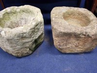 Lot 238 - TWO SMALL STONE CIRCULAR TROUGHS