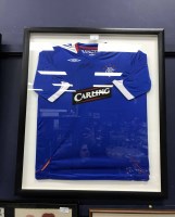 Lot 263 - FRAMED RANGERS F.C. FOOTBALL JERSEY signed by...