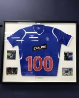 Lot 264 - FRAMED RANGERS F.C. FOOTBALL JERSEY signed by...