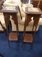 Lot 285 - TWO OAK PLANT STANDS