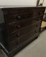 Lot 291 - VICTORIAN MAHOGANY CHEST OF FOUR DRAWERS on...