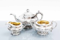 Lot 280 - ATTRACTIVE GEORGE IV SILVER TEA SERVICE maker...