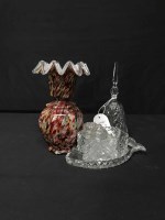 Lot 365 - CRYSTAL VANITY SET along with other decorative...