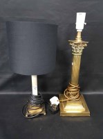 Lot 376 - FOUR BRASS TABLE LAMPS