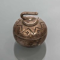 Lot 294 - VICTORIAN NOVELTY CURLING STONE DESK POT...