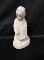 Lot 518 - EDWARDIAN STONE WARE FIGURAL CARVING OF A CHILD