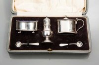 Lot 297 - SILVER CRUET SET maker Adie Brother Ltd,...