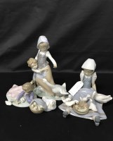 Lot 530 - LOT OF LLADRO FIGURES OF CHILDREN WITH GEESE (4)