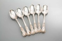 Lot 299 - TWO SETS OF SIX SILVER TEASPOONS including a...