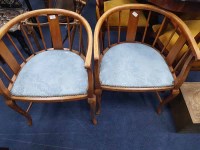 Lot 557 - PAIR OF EDWARDIAN MAHOGANY TUB CHAIRS