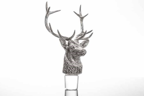 Lot 308 - SILVER STAG HEAD DECANTER STOPPER maker...