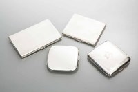 Lot 309 - FOUR SILVER CIGARETTE CASES including engine...