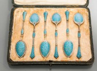 Lot 312 - SET OF SIX LATE 19TH CENTURY NORWEGIAN SILVER...