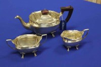 Lot 314 - GEORGE V SILVER THREE PIECE TEA SERVICE maker...