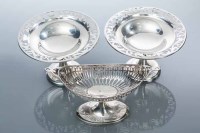 Lot 334 - PAIR OF EDWARDIAN PIERCED SILVER BON BON...