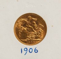 Lot 1797 - EDWARD VII FULL SOVEREIGN DATED 1906