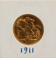 Lot 1799 - GEORGE V FULL SOVEREIGN DATED 1911