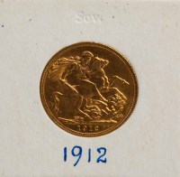 Lot 1800 - GEORGE V FULL SOVEREIGN DATED 1912