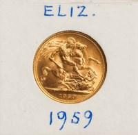 Lot 1805 - ELIZABETH II FULL SOVEREIGN DATED 1959