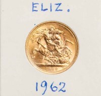 Lot 1806 - ELIZABETH II FULL SOVEREIGN DATED 1962