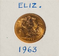 Lot 1807 - ELIZABETH II FULL SOVEREIGN DATED 1963