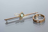 Lot 1986 - NINE CARAT GOLD CELTIC STYLE RING AND A NINE...