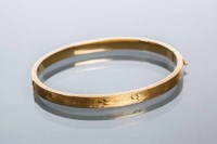 Lot 1994 - EIGHTEEN CARAT GOLD BANGLE marked 750 for...