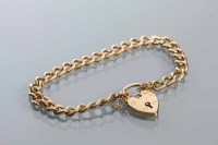 Lot 2000 - NINE CARAT GOLD CURB LINK BRACELET hallmarked,...