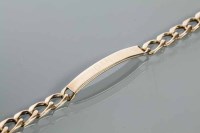 Lot 2002 - NINE CARAT GOLD IDENTITY BRACELET hallmarked,...