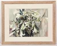 Lot 2140 - * ETHEL WALKER, STEMS OF LILIES gouache on...