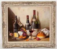 Lot 2143 - * RAYMOND CAMPBELL, STILL LIFE WITH WINE AND...
