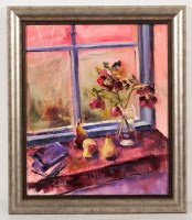 Lot 2177 - * NANCY TURNBULL, STILL LIFE BY A WINDOW oil...