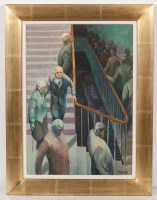 Lot 2190 - * PHILIP HUTTON (SCOTTISH), GOING DOWN oil on...