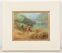 Lot 2326 - * ELEANOR WATT, PICKING BRAMBLES oil on board,...
