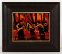Lot 2381 - * JAMIE O'DEA, RITUAL II oil on card 19cm x...