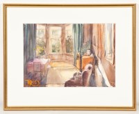Lot 2388 - TIM RAFFERTY, WOODLANDS INTERIOR watercolour...